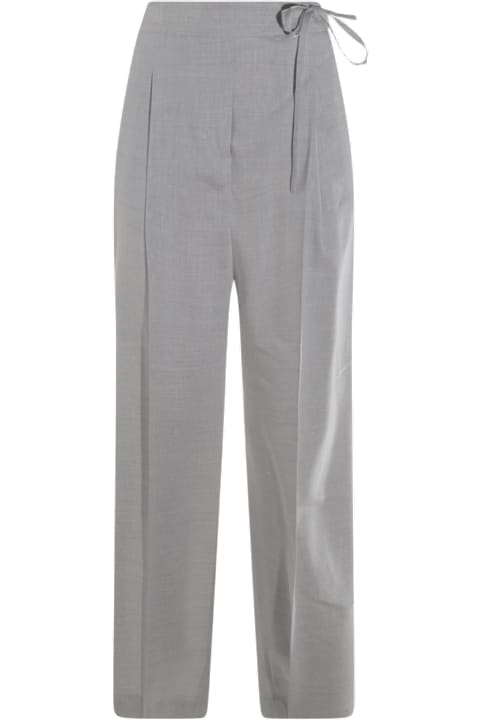 Eleventy for Kids Eleventy Grey Linen And Wool Pants