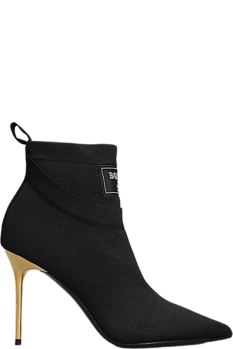 Balmain Boots for Women Balmain Ankle Boot High Heels Ankle Boots In Black Cotton
