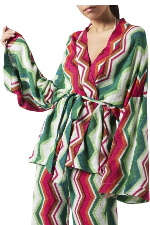 Homeware MC2 Saint Barth Chevron Knitted Kimono Cardigan