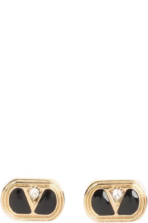【関税＆送料込み】Valentino Garavani Oval Earrings With Cr Valentino Garavani Ovalette Metal Earrings | italist, ALWAYS