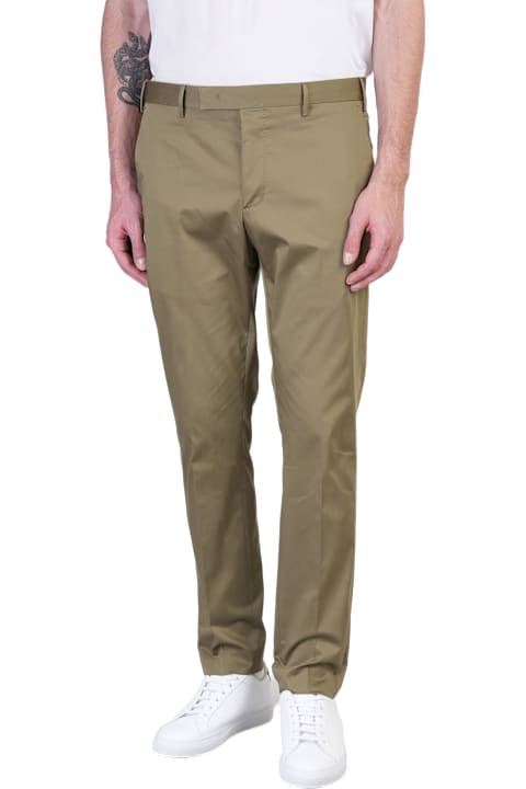 PT Torino Clothing for Men PT Torino Nu68 Pants In Green Cotton