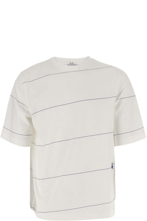 Topwear for Men Burberry Cotton T-shirt With Striped Pattern