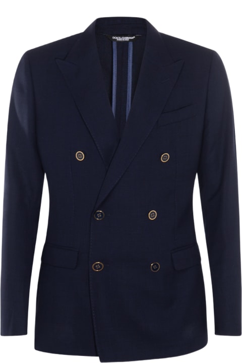 Fashion for Men Dolce & Gabbana Navy Blue Wool Blazer