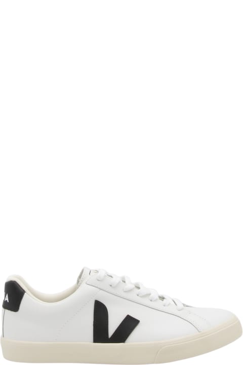 メンズ スニーカー Veja White And Black Faux Leather Esplar Sneakers