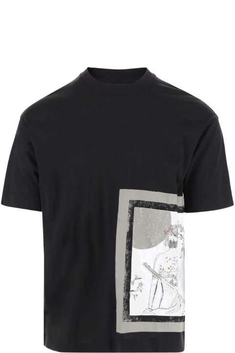 Emporio Armani Men Emporio Armani Cotton Blend T-shirt With Orient Print Asv