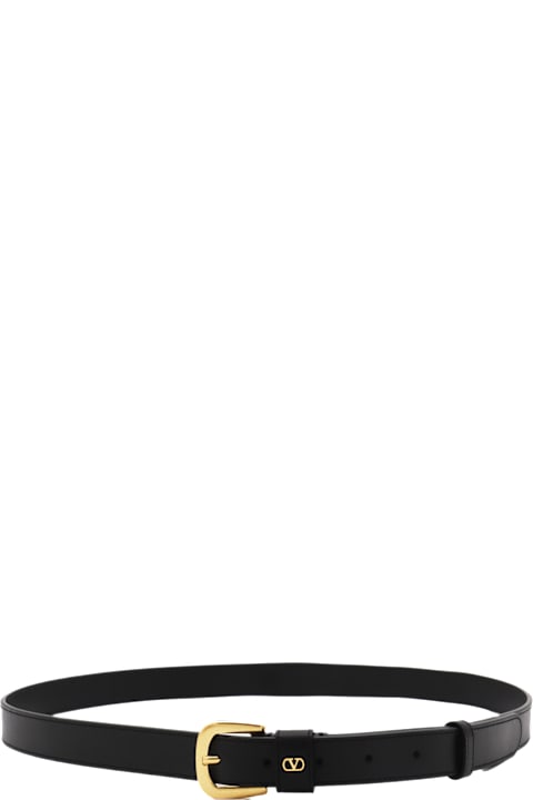 أدوات منزلية Valentino Garavani Black Leather Belt