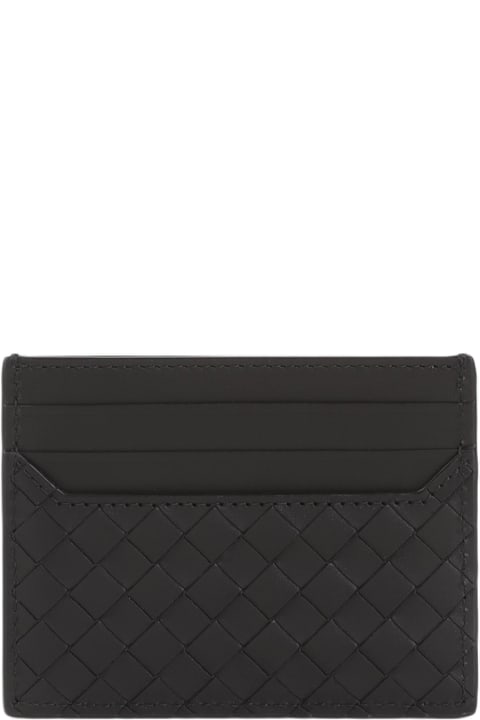 Bottega Veneta Wallets for Men Bottega Veneta Black Leather Card Holder