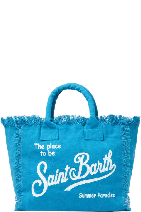 Homeware MC2 Saint Barth Light Blue Cotton Canvas Vanity Tote Bag