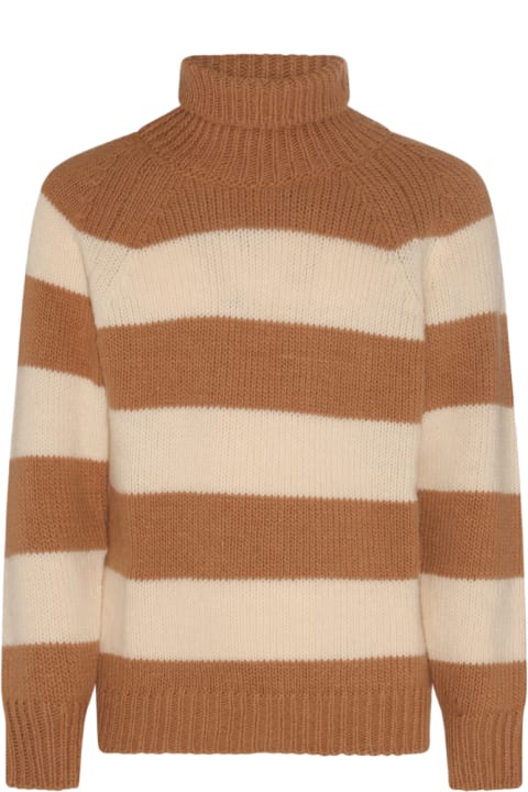 PT01 Sweaters for Men PT01 Beige And White Wool Knitwear