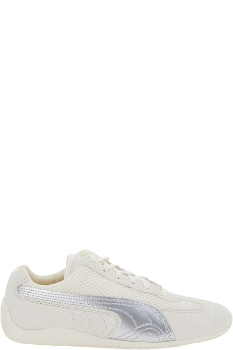 Puma for Kids Puma 'speedcat' Beige Low Top Sneakers With Logo Patch On The Tongue And Formstrip Logo Detail On The Sidei N Leather And Mesh Unisex