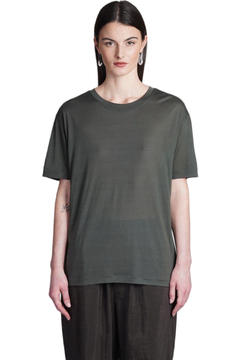 ウィメンズ新着アイテム Lemaire T-shirt In Green Silk