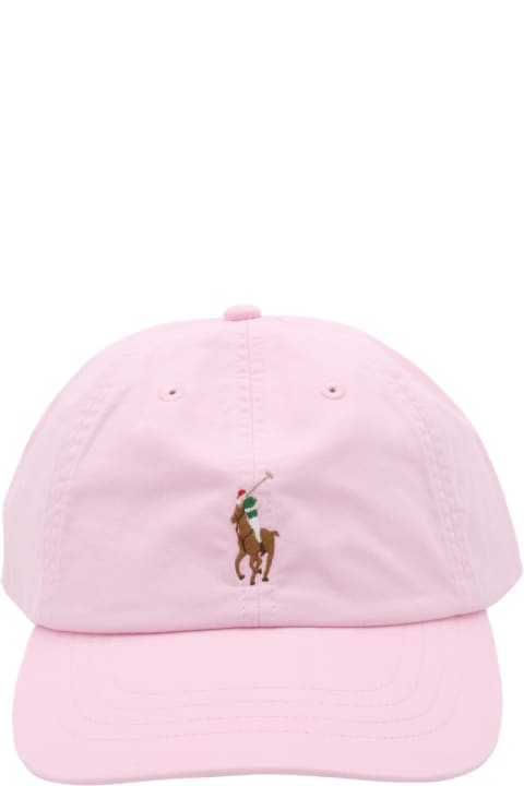 Hats for Men Polo Ralph Lauren Pink Cotton Hat