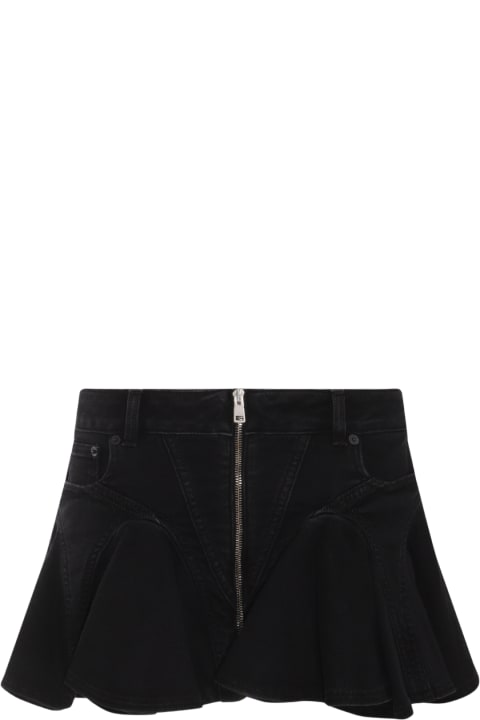 Mugler Skirts for Women Mugler Black Cotton Mini Skirt