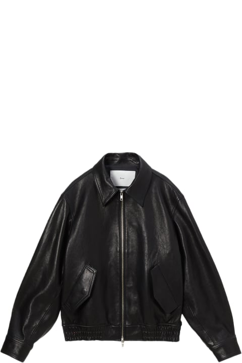 Unisex Lambskin Blouson Black leather jacket - Unisex lambskin blouson