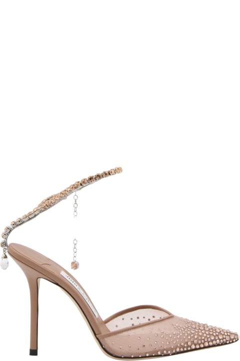 Fashion for Women Jimmy Choo Ballet Pink And Crystal Leather Saeda Pumps