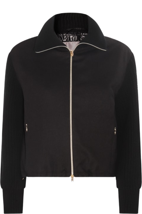 Herno for Women Herno Black Silk And Cashmere Blend Down Jacket