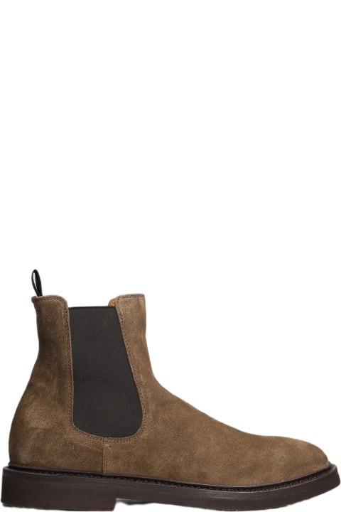 Officine Creative Boots for Men Officine Creative Hopkins Flexi 204 Ankle Boots In Brown Suede