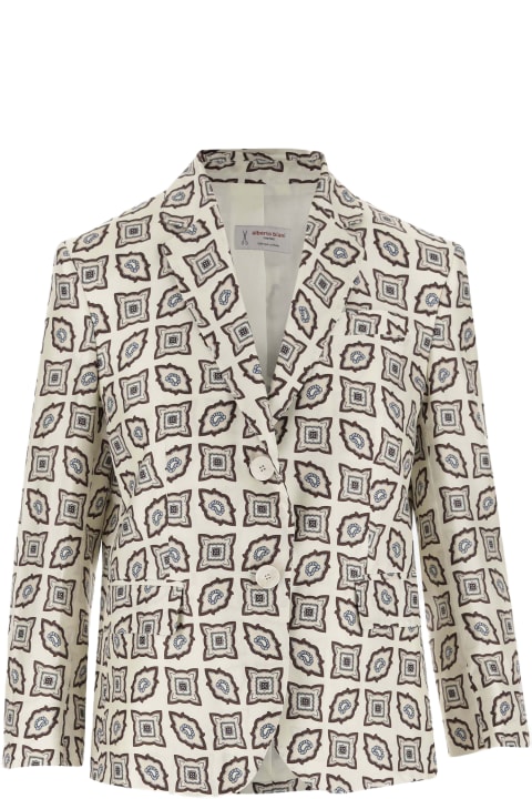 Alberto Biani for Men Alberto Biani Single-breasted Silk Jacket With Geometric Pattern