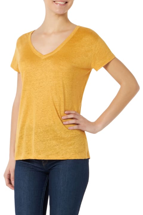 أدوات منزلية MC2 Saint Barth Woman Ochre Linen T-shirt