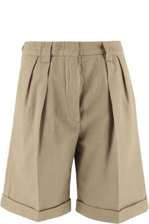 Aspesi Women Aspesi Cotton And Linen Short Pants