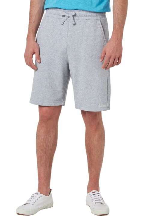 Homeware MC2 Saint Barth Man Mélange Grey Cotton Fleece Bermuda Shorts Randle