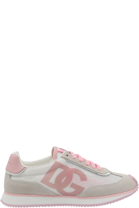 Dolce & Gabbana for Kids Dolce & Gabbana White And Pink Sneakers