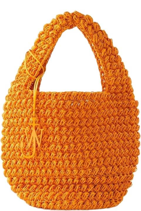 ウィメンズ J.W. Andersonのバッグ J.W. Anderson Logo Charm Popcorn Large Basket Bag
