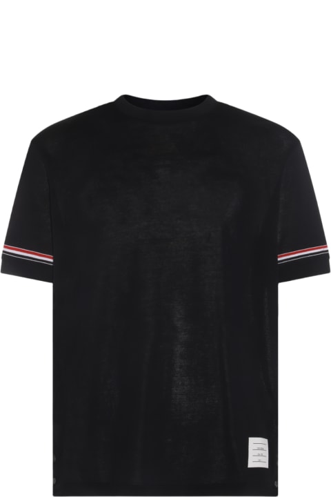 Thom Browne Topwear for Men Thom Browne Navy Cotton T-shirt