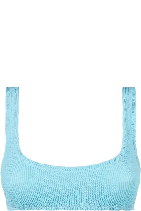 Underwear & Nightwear for Women MC2 Saint Barth Woman Light Blue Crinkle Bralette Swimsuit