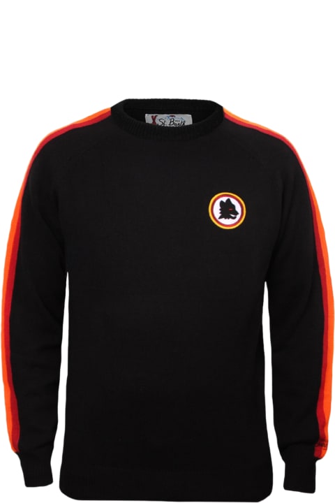 Homeware MC2 Saint Barth Man Crewneck Sweater With Roma Patch | As Roma Special Edition
