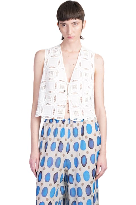أدوات منزلية Holy Caftan Vivi Vest In White Cotton