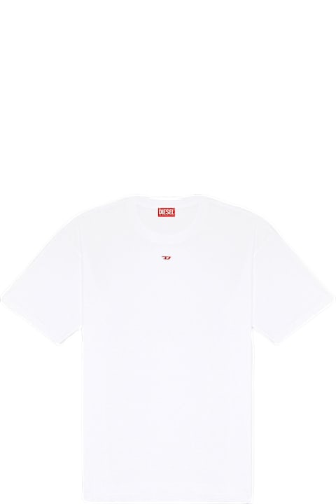 Diesel Topwear for Men Diesel T-boxt-d White Cotton T-shirt With D Logo Patch - T Boxt D