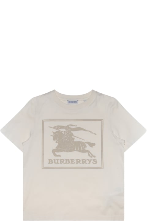 Sale for Girls Burberry Cream Cotton T-shirt
