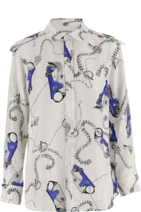 Clothing for Women Burberry Knight Pattern Silk Shirt