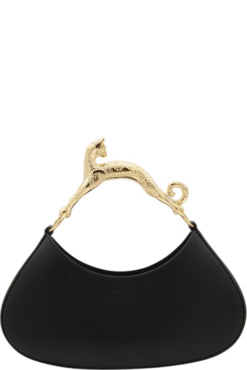 Lanvin for Women Lanvin Black Leather Hobo Cat Bolide Top Handle Bag