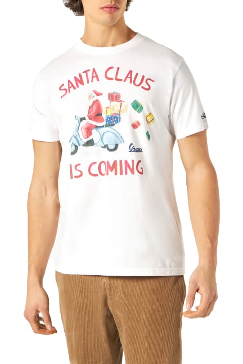 Fashion for Women MC2 Saint Barth T-shirt Man Santa Claus Is Coming Print - Vespa Special Edition®