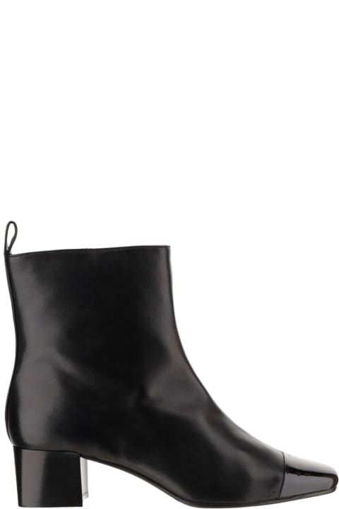 Leather And Patent Ankle Boot