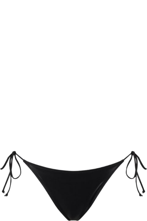 Homeware MC2 Saint Barth Woman Lamina Black Swim Briefs With Side Laces