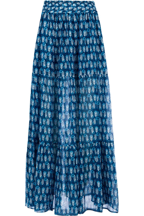 Homeware MC2 Saint Barth Woman Silk Voile Pleated Long Skirt Cheyenne