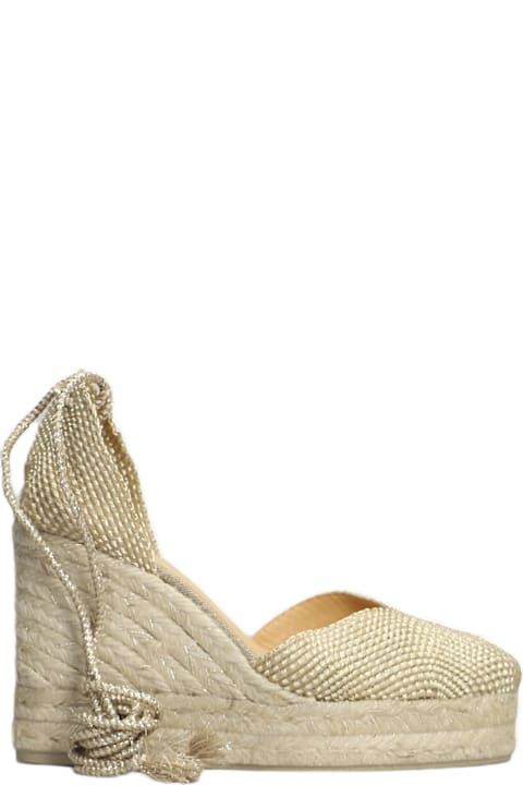Castañer for Men Castañer Coral-8ed-256 Wedges In Gold Fabric