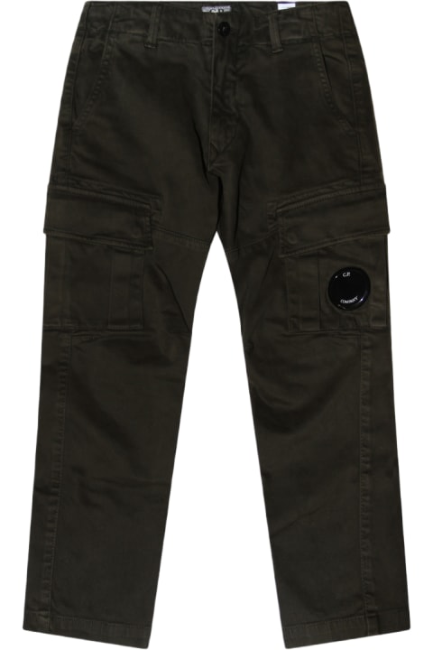 Bottoms for Boys C.P. Company Ivy Green Cotton Stretch Pants