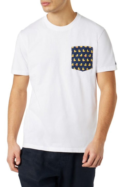 MC2 Saint Barth for Men MC2 Saint Barth Man Cotton T-shirt With Ducky Print Pocket