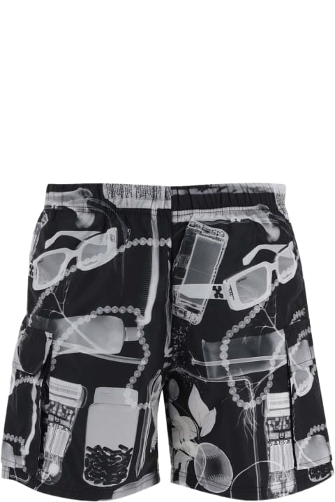 Swimwear for Men Off-White Swimsuit With Graphic Pattern