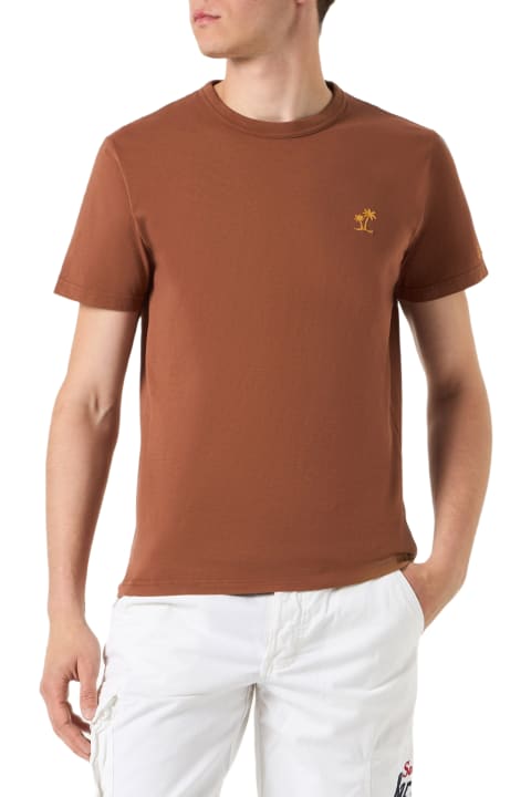 Homeware MC2 Saint Barth Man Brown Cotton T-shirt