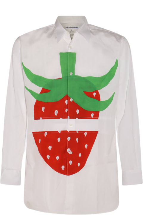 Comme des Garçons Shirts for Men Comme des Garçons White Cotton Strawberry Shirt