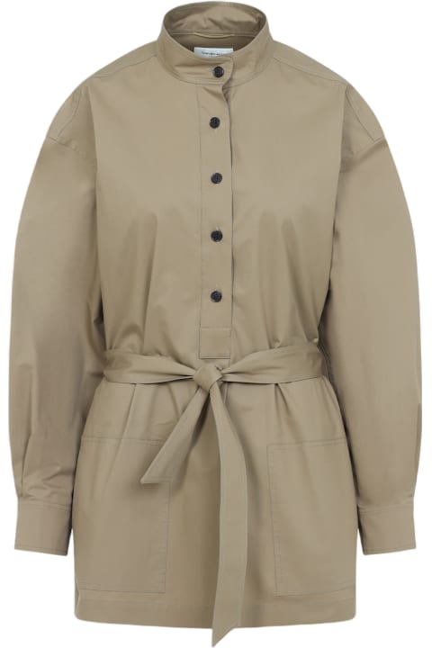 Saint Laurent Coats & Jackets for Women Saint Laurent Camel Poplin Blouse