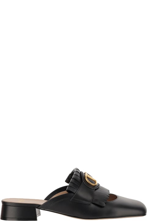 Laced Shoes for Women Valentino Garavani Leather Vlogo Mules