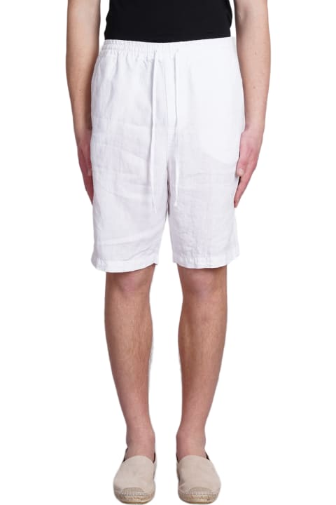 120% Lino Pants for Men 120% Lino Shorts In White Linen