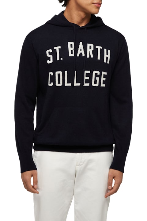 Homeware MC2 Saint Barth Blended Cashmere Hooded Sweater Wood