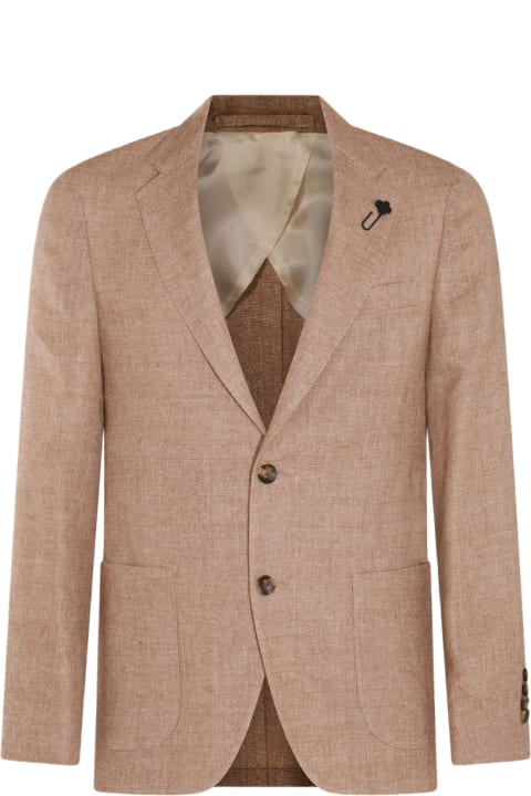 Lardini for Men Lardini Light Brown Linen Blazer